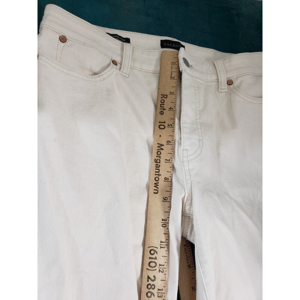 Talbots Jeans Size 6 Womens White Stretch Pants Denim Mid Rise Slim Ankle - Picture 7 of 12